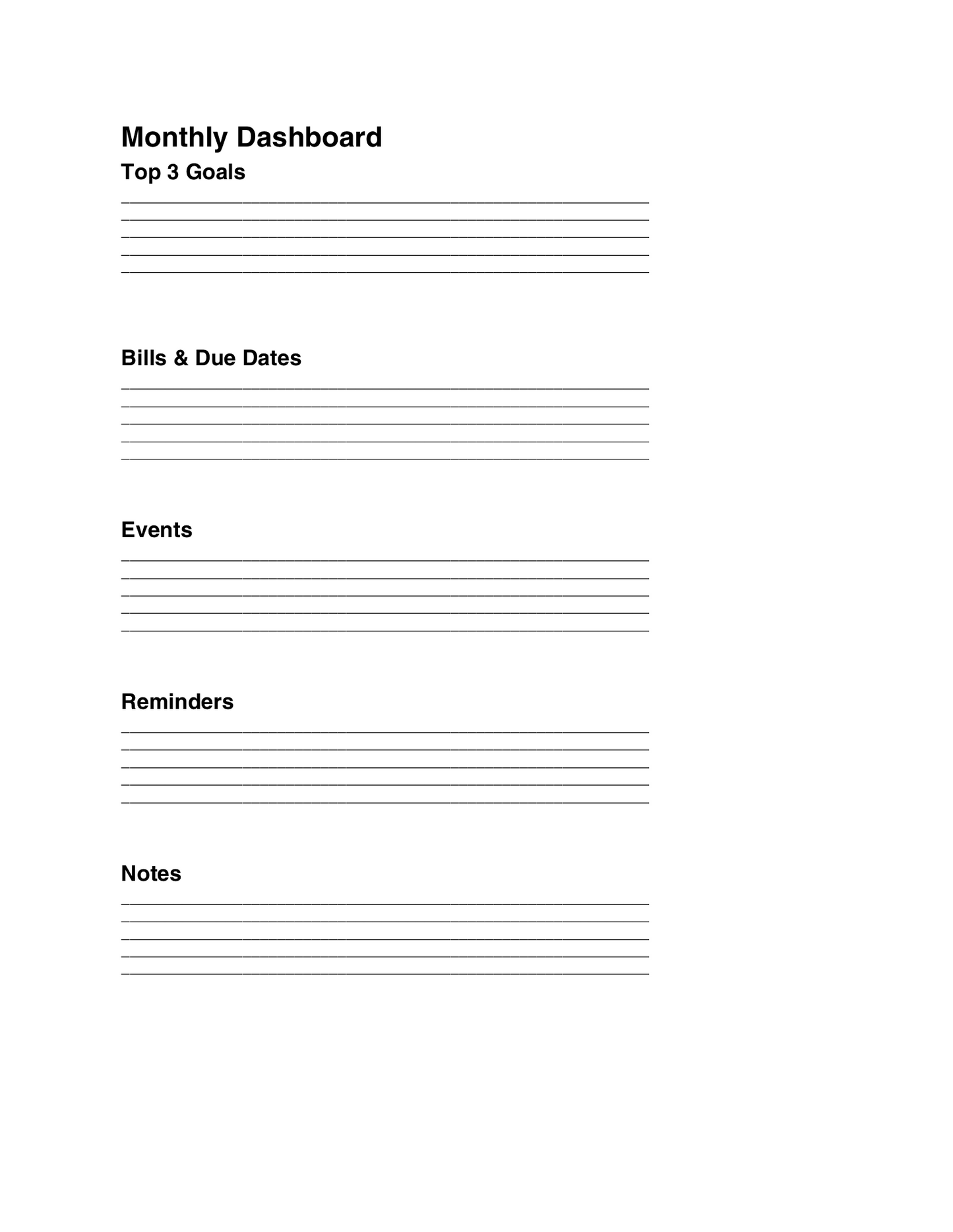 A Yearly Planner