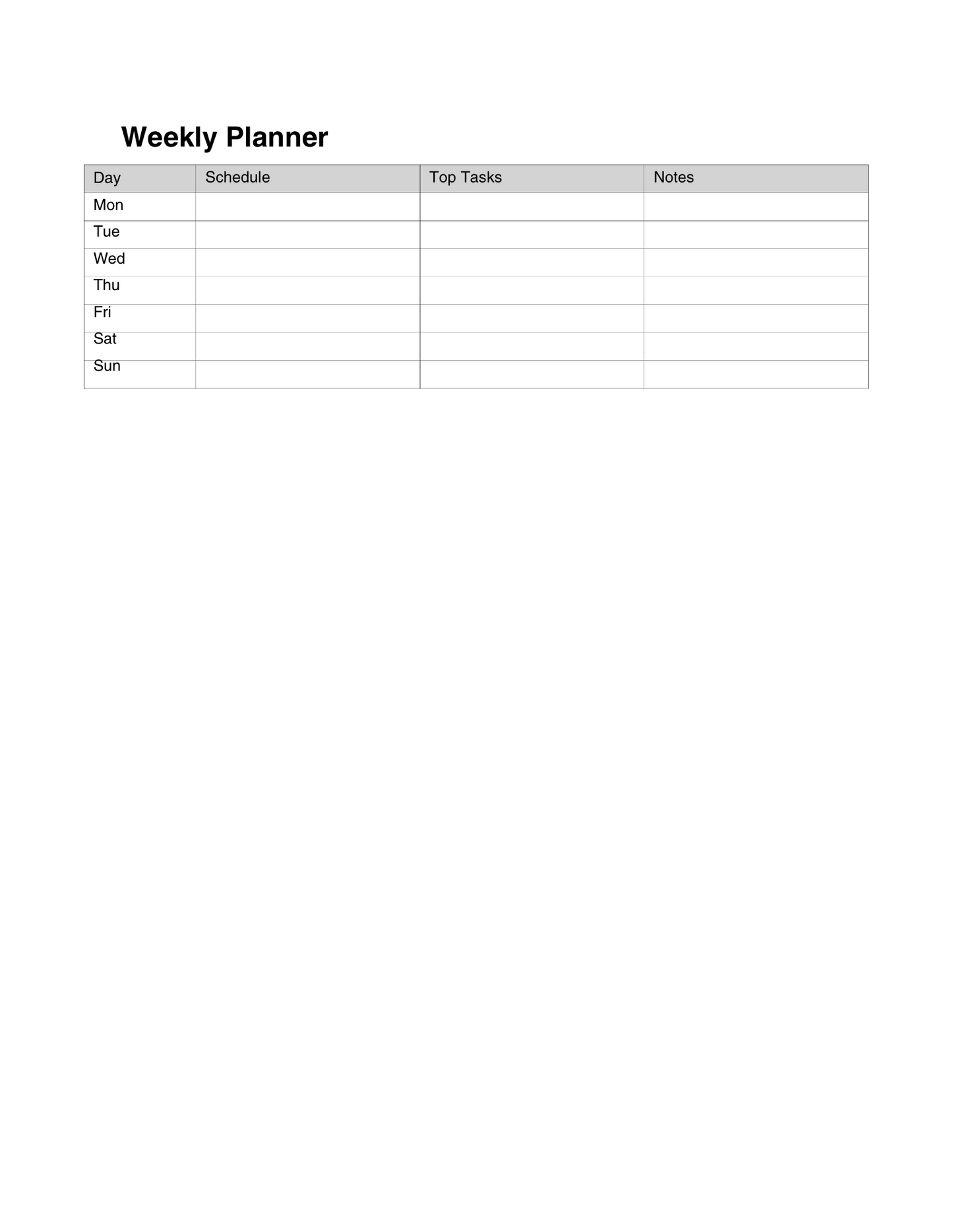 A Yearly Planner