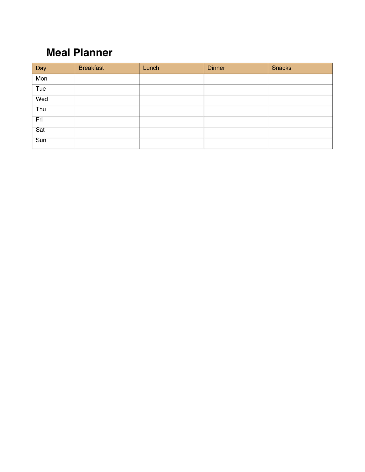 A Yearly Planner