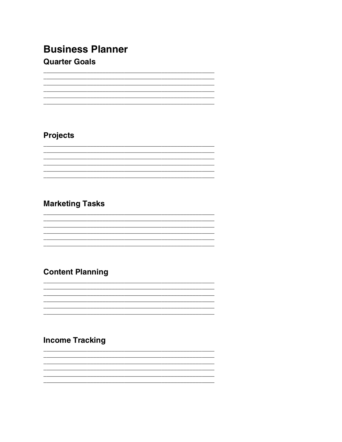 A Yearly Planner